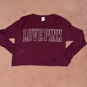 PINK Victoria's Secret Maroon Crop Top